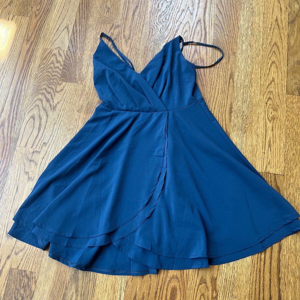 Slate Blue Skater Mini Dress Women's Small